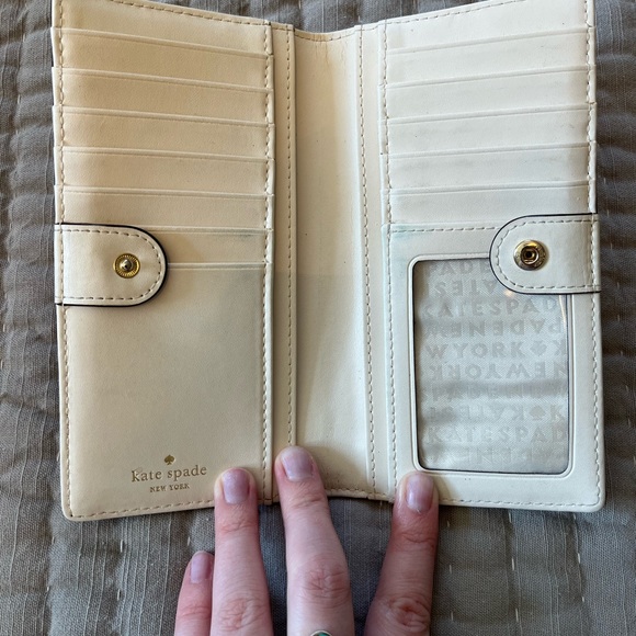 Kate Spade snap closure wallet- blue and cream - Picture 3 of 5